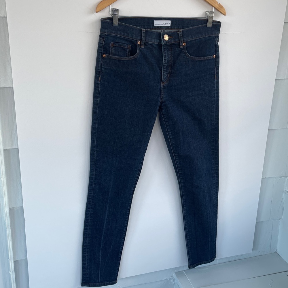 LOFT Dark Blue Slim Pockets Denim Modern Skinny Jeans 28 / 6